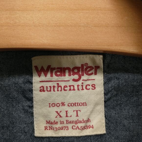 Wrangler Authentics Men's Button Down Shirt Multi XLT Long Sleeve Plaid Cotton - Picture 8 of 11